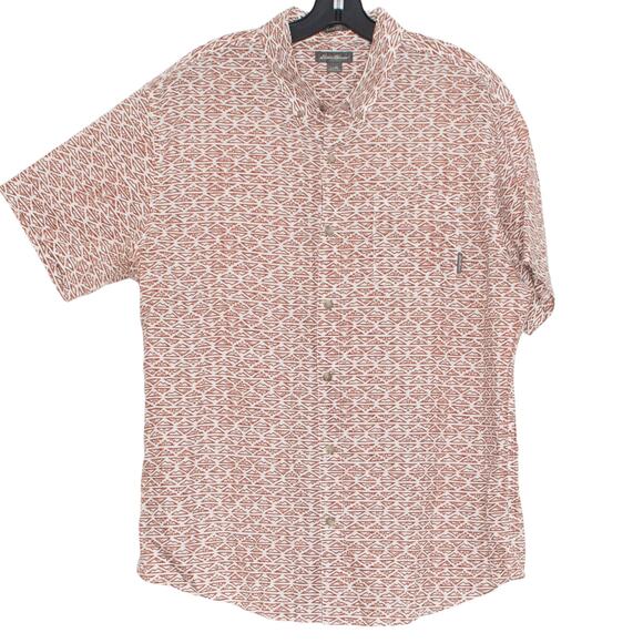 Eddie Bauer Mens Shirt Classic Fit Button Down Short Sleeve Printed Size XL FZ - Picture 1 of 8